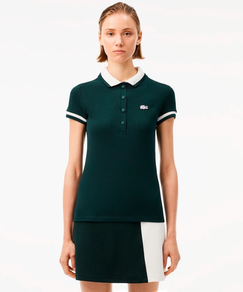 [LACOSTE] рубашка-поло с коротким рукавом 38 белый женский 