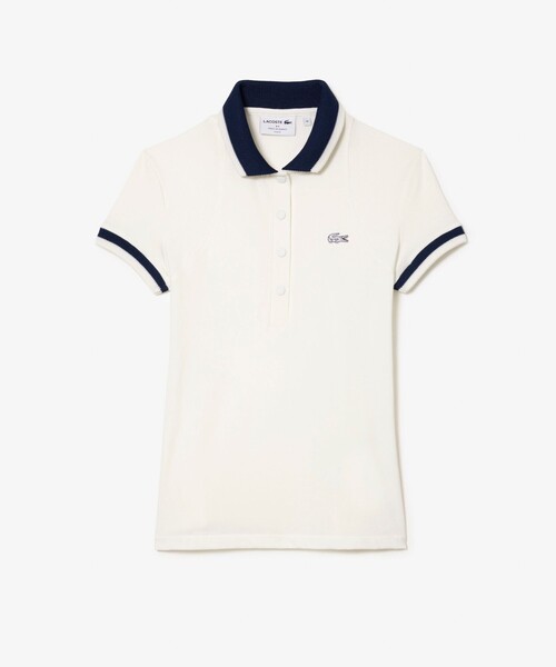 [LACOSTE] рубашка-поло с коротким рукавом 38 белый женский 