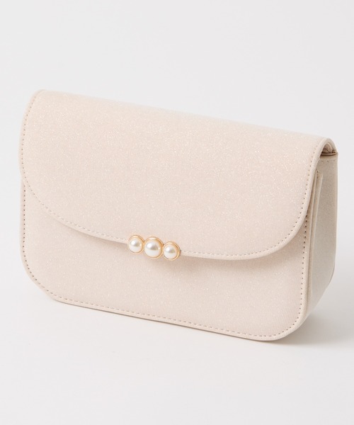 AIMER（エメ） クラッチバッグ パーティーバッグ ラメ×パールモチーフ