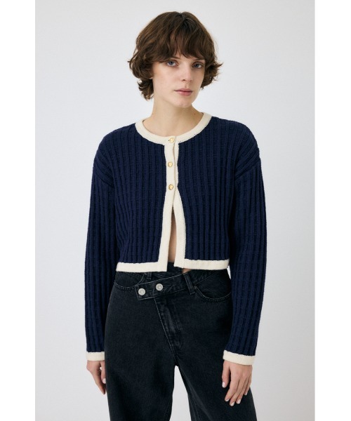MOUSSY（マウジー） カーディガン BI COLOR ニットカーディガン