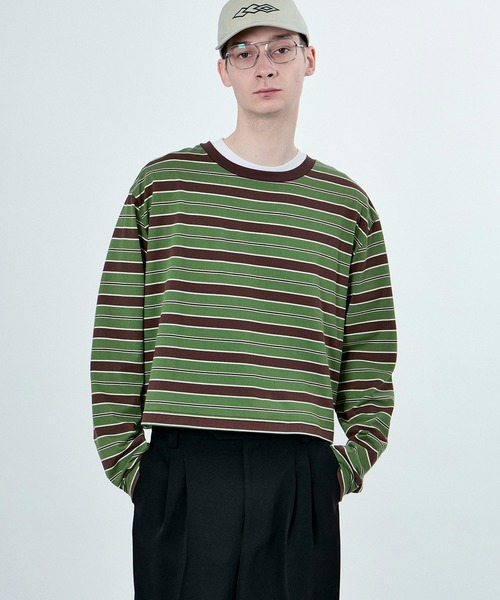 リトローヴ  24AW MULTI BORDER PULLOVER カットソー M TO R（ムウトアール） tシャツ MU MULTI BORDER CROPPED LONG SLEEVE