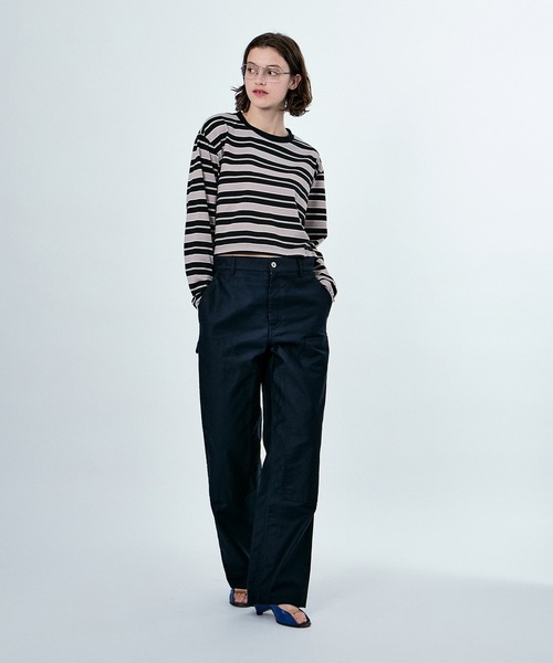 M TO R（ムウトアール） tシャツ MU MULTI BORDER CROPPED LONG SLEEVE