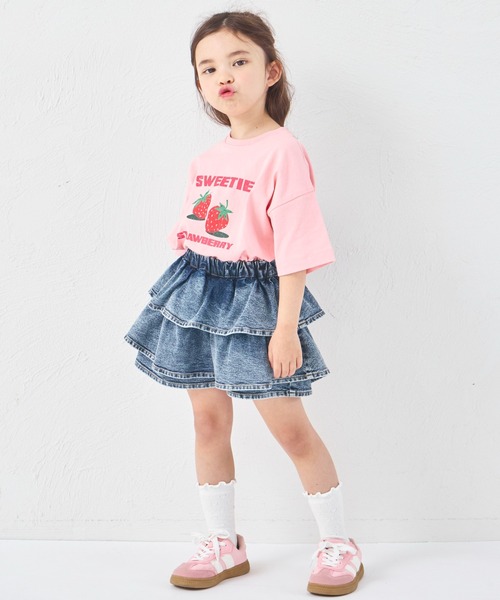 pairmanon（ペアマノン） パンツ ガールズ ティアード デニムスカッツ