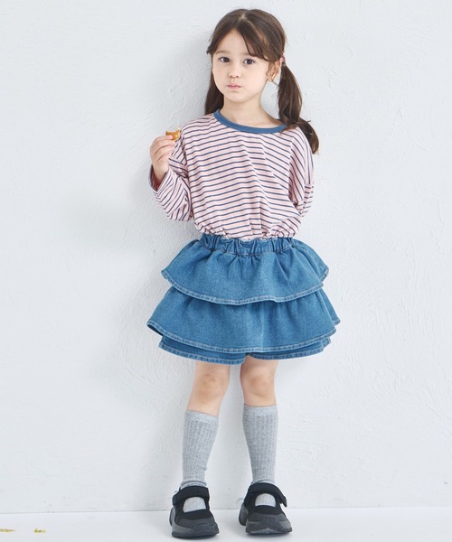 pairmanon（ペアマノン） パンツ ガールズ ティアード デニムスカッツ