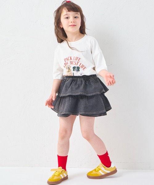 pairmanon（ペアマノン） パンツ ガールズ ティアード デニムスカッツ