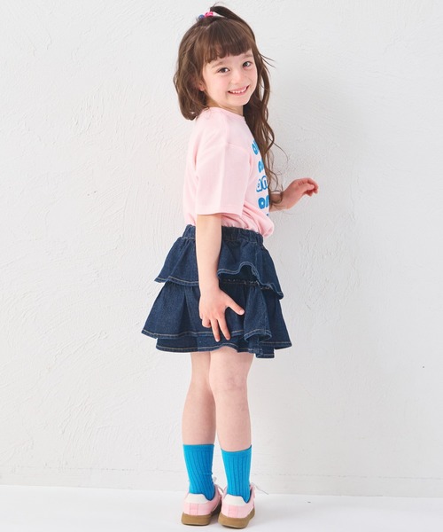 pairmanon（ペアマノン） パンツ ガールズ ティアード デニムスカッツ