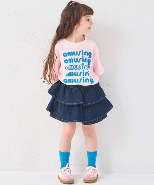 pairmanon（ペアマノン） パンツ ガールズ ティアード デニムスカッツ