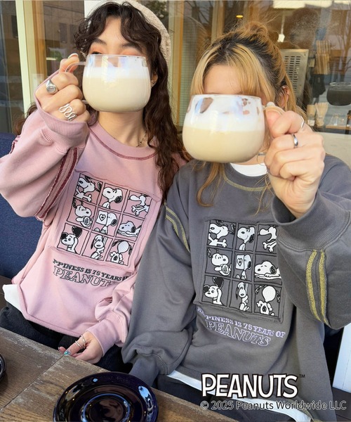 DOUBLE NAME トレーナー スウェット 「PEANUTS 75th」ショート丈