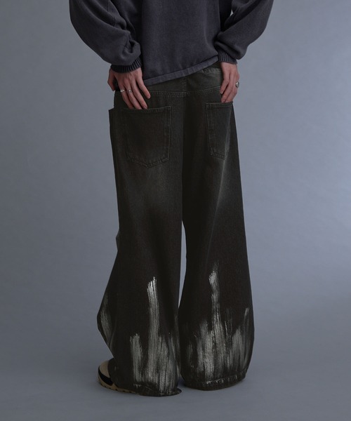 ILLMAZE ジーンズ 「ILLMAZE」Low-rise silver foil wide denim