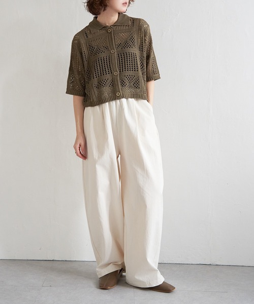 HERNO◆半袖ブラウス/42/コットン/イエロー/総柄 HERNO(ヘルノ) / 半袖ブラウス/42/コットン/イエロー/総柄
