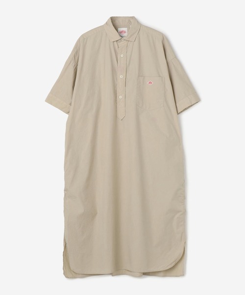 DANTON」 シャツワンピース 36 グレイッシュベージュ レディース 