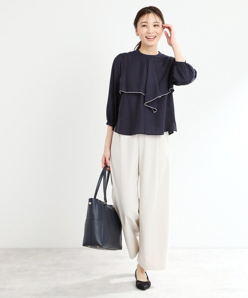 ブラウス シャツ 「夏SALE／接触冷感／洗える」ラッフルフリルブラウス レディース 夏SALE／接触冷感／洗える】ラッフルフリルブラウス（シャツ