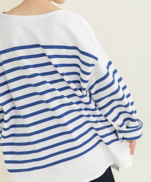 My Fav. CHILD WOMAN tシャツ ラッセルパネルボーダー BIGプルオーバー