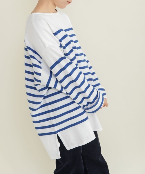 My Fav. CHILD WOMAN tシャツ ラッセルパネルボーダー BIGプルオーバー