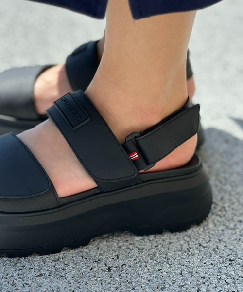 HUNTER サンダル 「HUNTER」 U CITY REBEL LEATHER HEEL STRAP