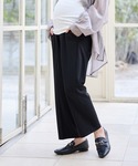 マタニティ 「接触冷感」カノコワイドテーパード...の詳細画像1