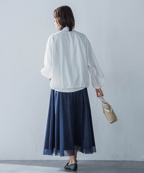 LAUTREAMONT スカート シアーデニムエアリーチュールスカート