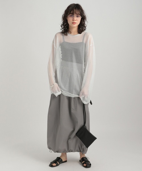 glimmer ドライ メッシュロングスリーブTシャツ 無地 長袖