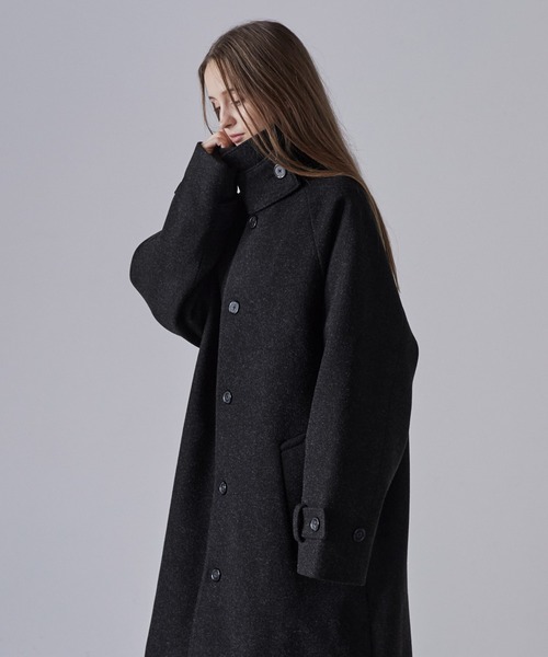 CLEL」 ステンカラーコート S ブラック メンズ CLEL（クレイル
