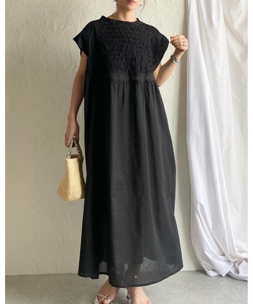 She's Closet ワンピース フレンチスリーブインド綿100