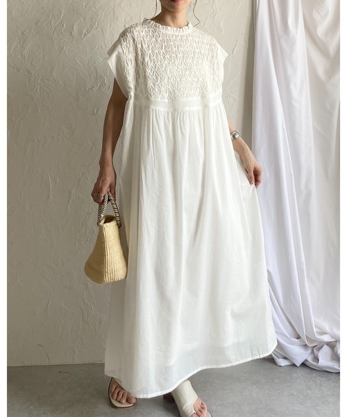 She's Closet ワンピース フレンチスリーブインド綿100