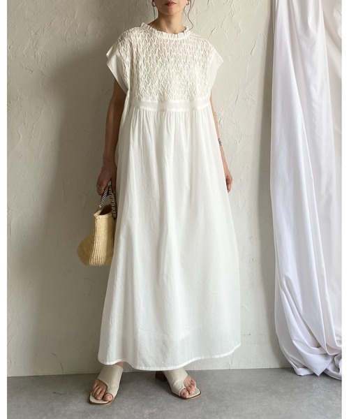 She's Closet ワンピース フレンチスリーブインド綿100
