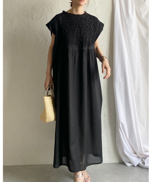 She's Closet ワンピース フレンチスリーブインド綿100