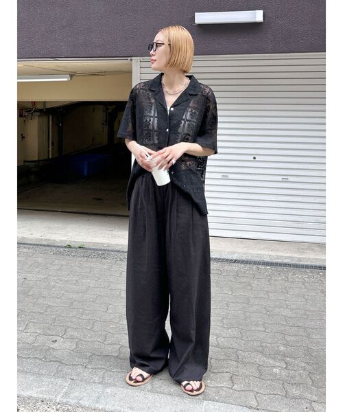 Ungrid パンツ リネン混カーブラフパンツ レディース : ZOZOTOWN