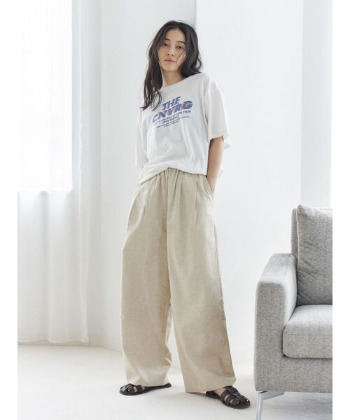 Ungrid パンツ リネン混カーブラフパンツ レディース : ZOZOTOWN