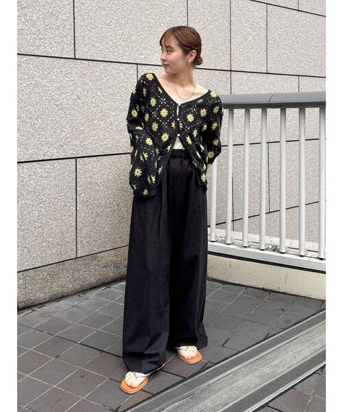 Ungrid パンツ リネン混カーブラフパンツ レディース : ZOZOTOWN