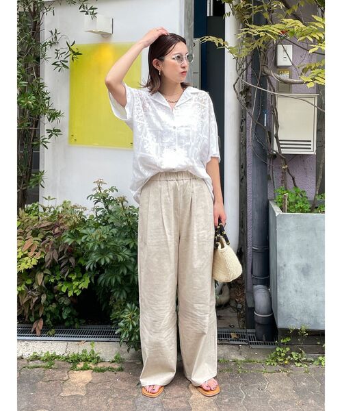 Ungrid（アングリッド） パンツ リネン混カーブラフパンツ レディース