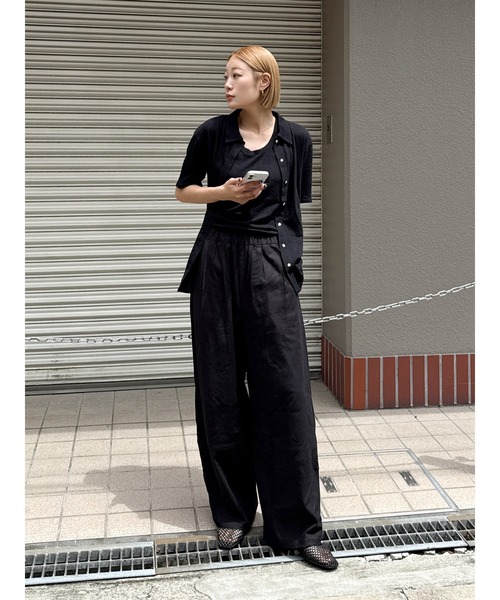 Ungrid パンツ リネン混カーブラフパンツ レディース : ZOZOTOWN