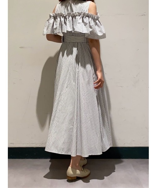 AND COUTURE ワンピース オープンショルダーストライプ
