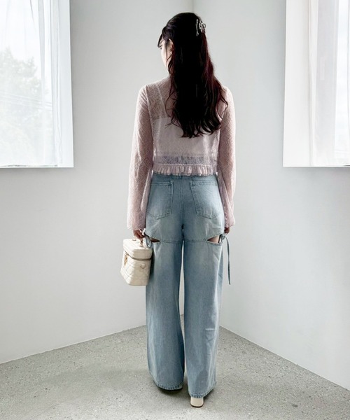 one after another NICE CLAUP カーディガン レースボレロカーディガン