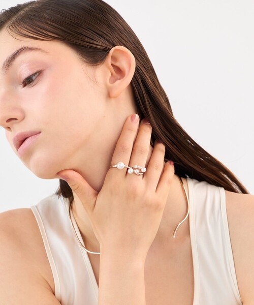 ete ☆ [フォーム] パール リング ピンクゴールド シンプル ete 指輪 リング 「フォーム」 パール レディース : ZOZOTOWN