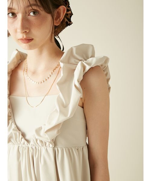 エンジェルスリーブボリュームワンピース リリーブラウン エンジェルスリーブボリュームワンピース（マキシ丈/ロング