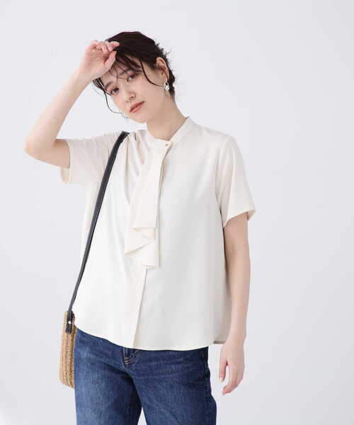 「N.（N. Natural Beauty Basic）」 半袖ブラウス MEDIUM イエロー レディース