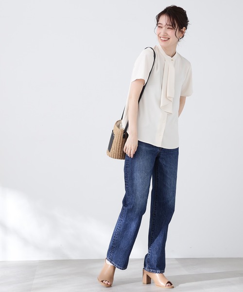 「N.（N. Natural Beauty Basic）」 半袖ブラウス MEDIUM イエロー レディース