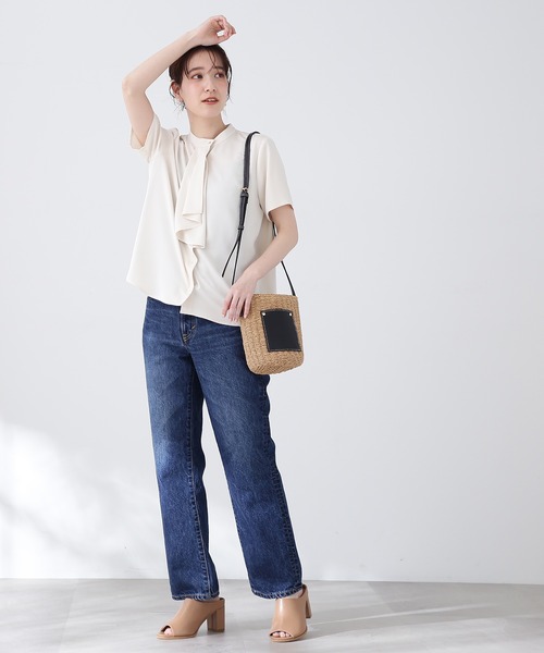 「N.（N. Natural Beauty Basic）」 半袖ブラウス MEDIUM イエロー レディース
