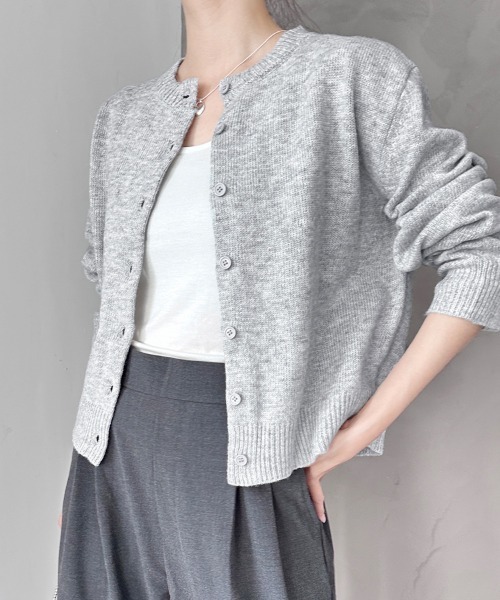 Camphortreeandwind ショート丈 スノウ カーディガンニット 白 Camphortreeandwind ショート丈 スノウ カーディガンニット 白の通販は