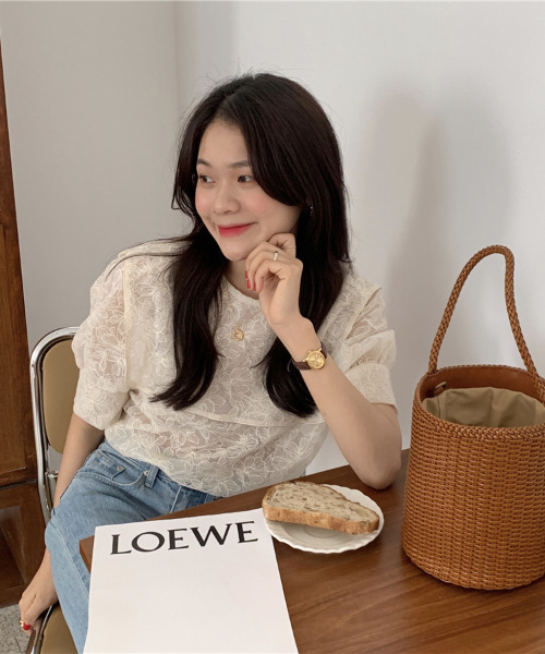 「emi+」 半袖ブラウス FREE ベージュ レディース_画像2