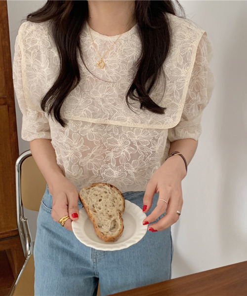 「emi+」 半袖ブラウス FREE ベージュ レディース_画像7