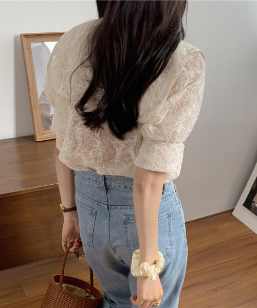 「emi+」 半袖ブラウス FREE ベージュ レディース_画像8