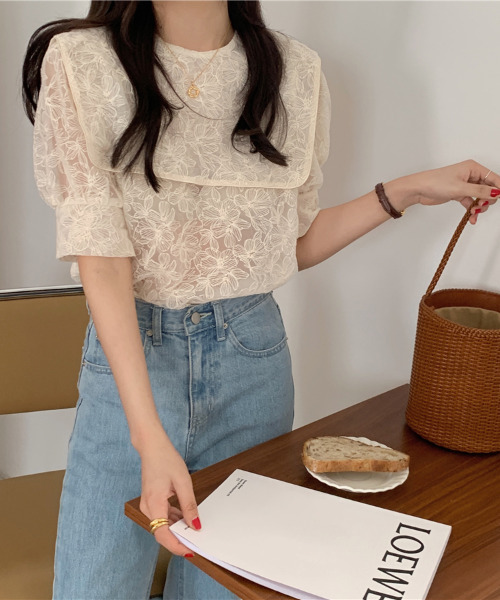 「emi+」 半袖ブラウス FREE ベージュ レディース_画像9