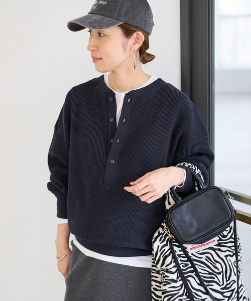 FRAMeWORK ヘンリーワッフルプルオーバー ≪追加≫ワッフルヘンリープルオーバー（Tシャツ/カットソー