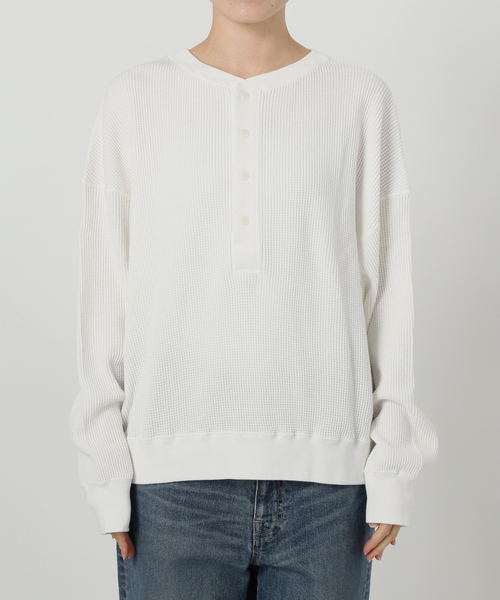 FRAMeWORK（フレームワーク） tシャツ 「追加」ワッフルヘンリープル