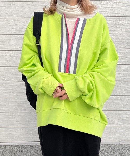 Q トレーナー スウェット ハーフZIPスウェット レディース : ZOZOTOWN