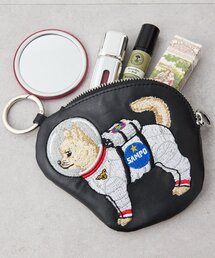 sampoxearコラボ スペースイレイザーケース、バッグチャーム刺繍　未開封 ear PAPILLONNER（イア パピヨネ） チャーム 「本革」sampo×earコラボ