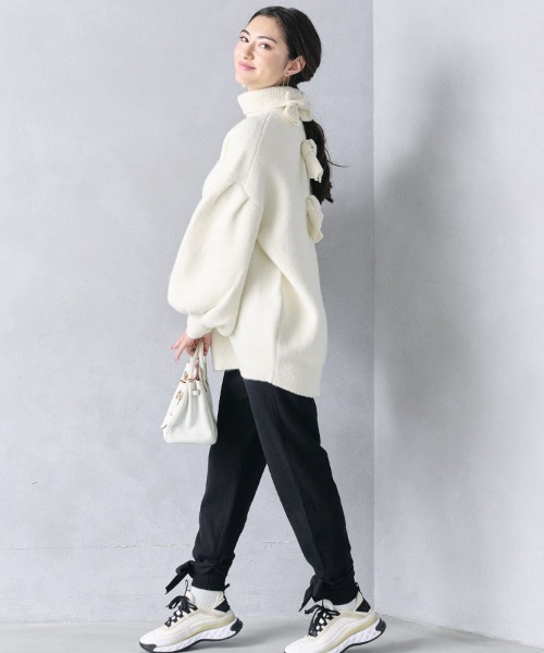 美品 Chesty チェスティ タイガートラ&amp;フラワー ニット セーター サイズF オフホワイト レディース 古着 中古 USED Chesty（チェスティ） ニット セーター フラワーモチーフカットアウト