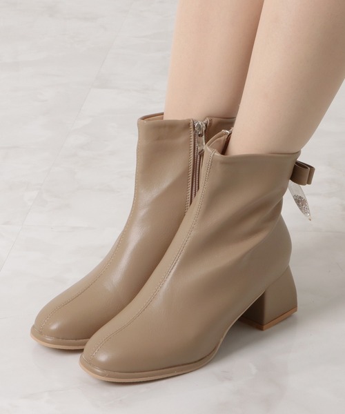 「Lace Ladies」 ショートブーツ 25 アイボリー レディース_画像4